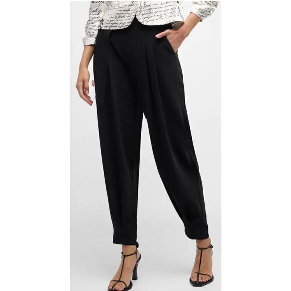 Cinq a Sept Black Pleated Wide Leg Pant NWT Size 6